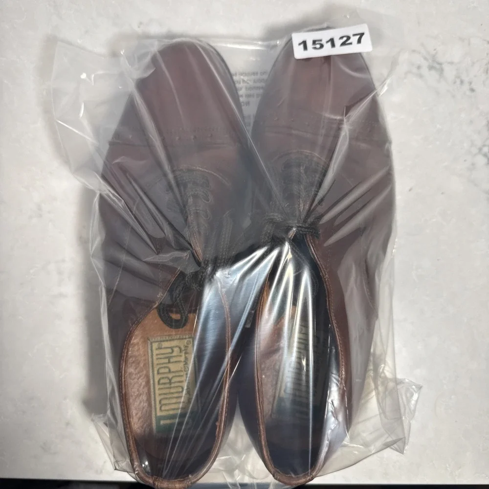 Johnson & Murphy Men's Shoes 10.5 M Brown Oxford LEATHER MADE IN ITALY 20-3240
